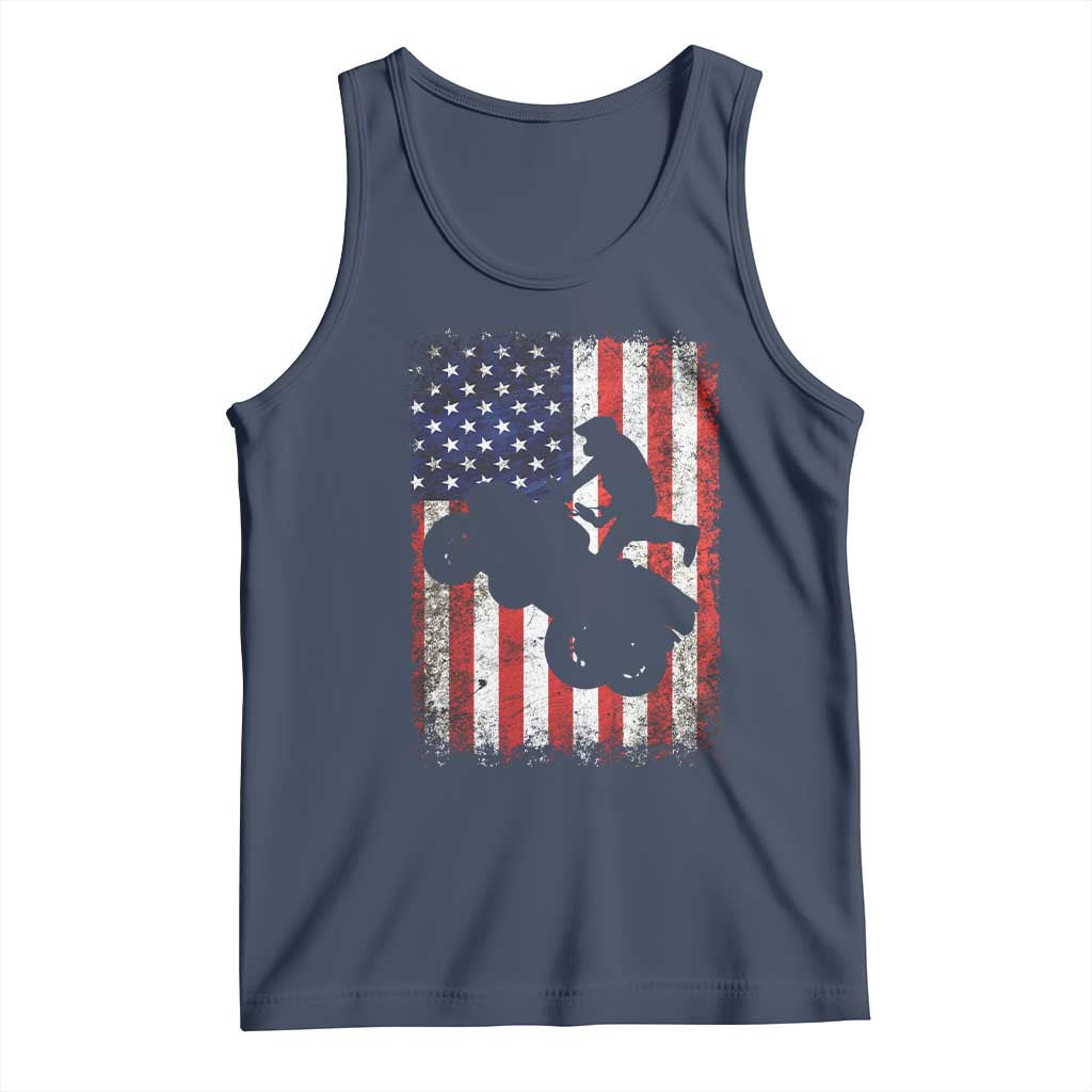 Cool ATV American Flag Tank Top Retro Quad 4 Wheeler ATV Riding Quadrider Off Road - Wonder Print Shop