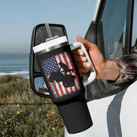Cool ATV American Flag Tumbler With Handle Retro Quad 4 Wheeler ATV Riding Quadrider Off Road - Wonder Print Shop