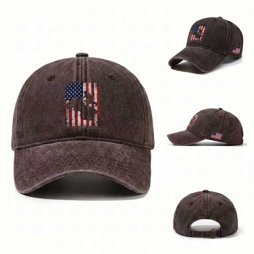 Cool ATV American Flag Washed Cotton Baseball Cap Retro Quad 4 Wheeler ATV Riding Quadrider Off Road