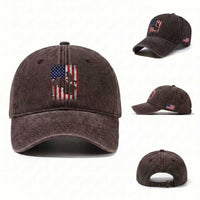 Cool ATV American Flag Washed Cotton Baseball Cap Retro Quad 4 Wheeler ATV Riding Quadrider Off Road