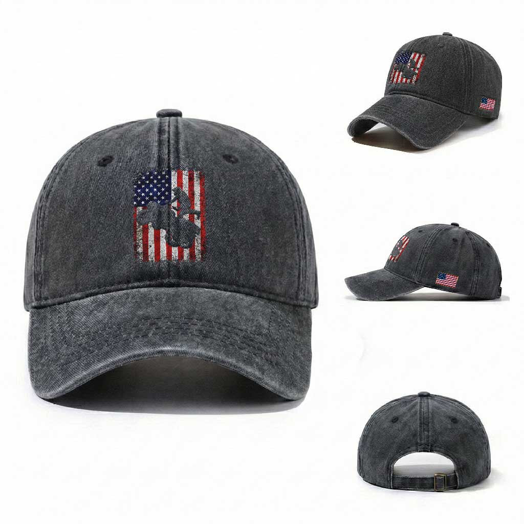 Cool ATV American Flag Washed Cotton Baseball Cap Retro Quad 4 Wheeler ATV Riding Quadrider Off Road
