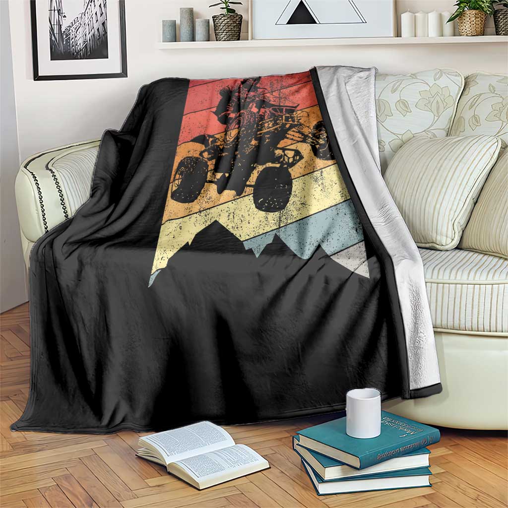 Vintage All-Terrain Vehicles Throw Blanket Retro 4 Wheeler ATV Riding Quadrider - Wonder Print Shop
