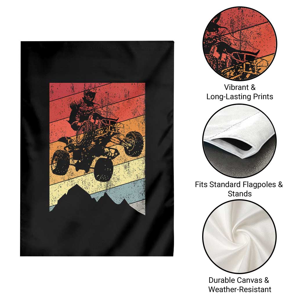 Vintage All-Terrain Vehicles Garden Flag Retro 4 Wheeler ATV Riding Quadrider - Wonder Print Shop