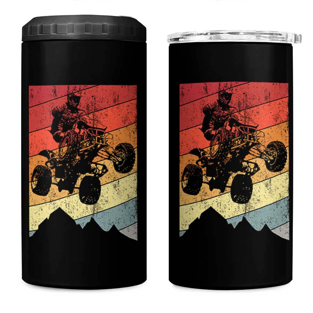 Vintage All-Terrain Vehicles 4 in 1 Can Cooler Tumbler Retro 4 Wheeler ATV Riding Quadrider - Wonder Print Shop
