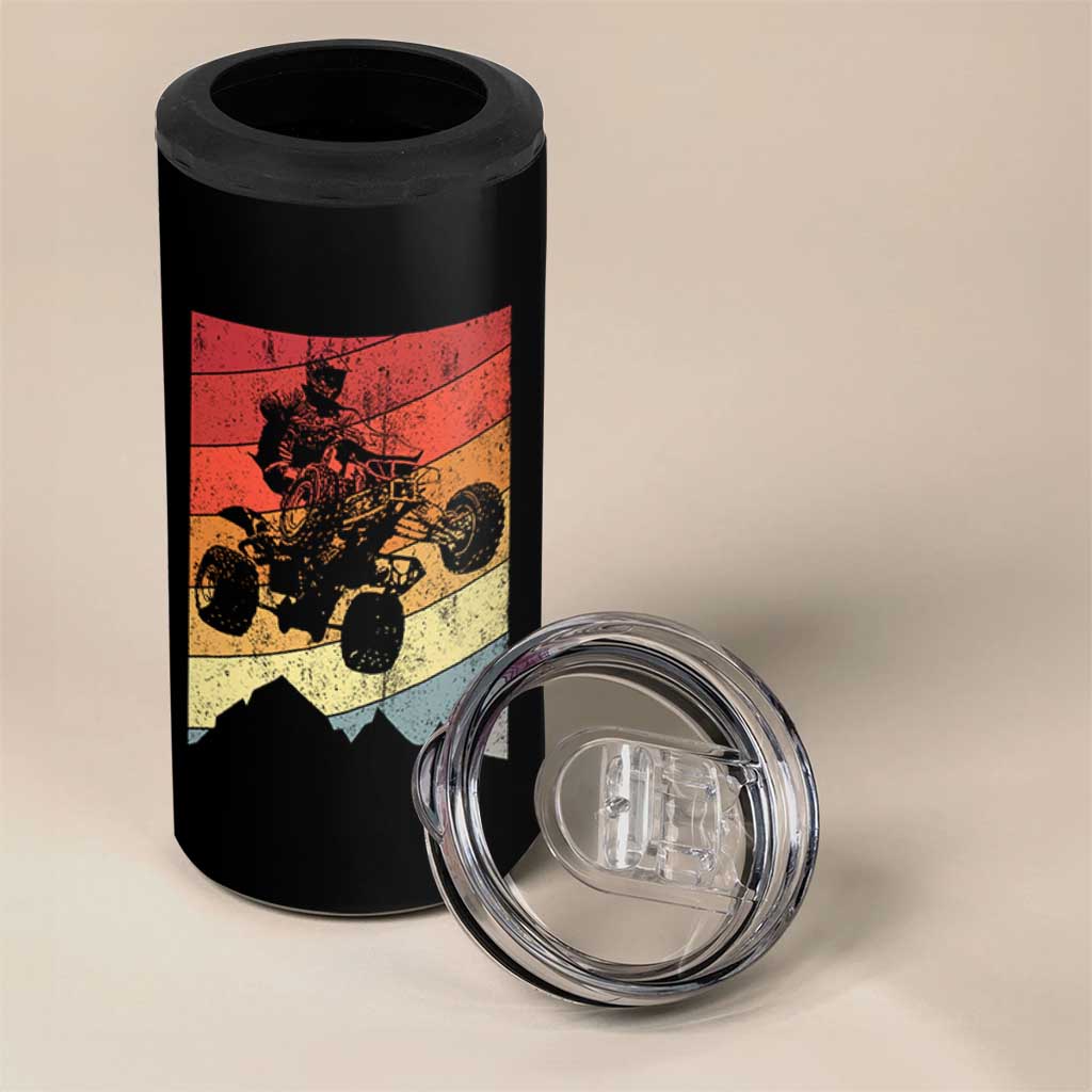 Vintage All-Terrain Vehicles 4 in 1 Can Cooler Tumbler Retro 4 Wheeler ATV Riding Quadrider - Wonder Print Shop