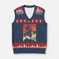 Vintage All-Terrain Vehicles V-Neck Knit Sweater Vest Retro 4 Wheeler ATV Riding Quadrider - Wonder Print Shop