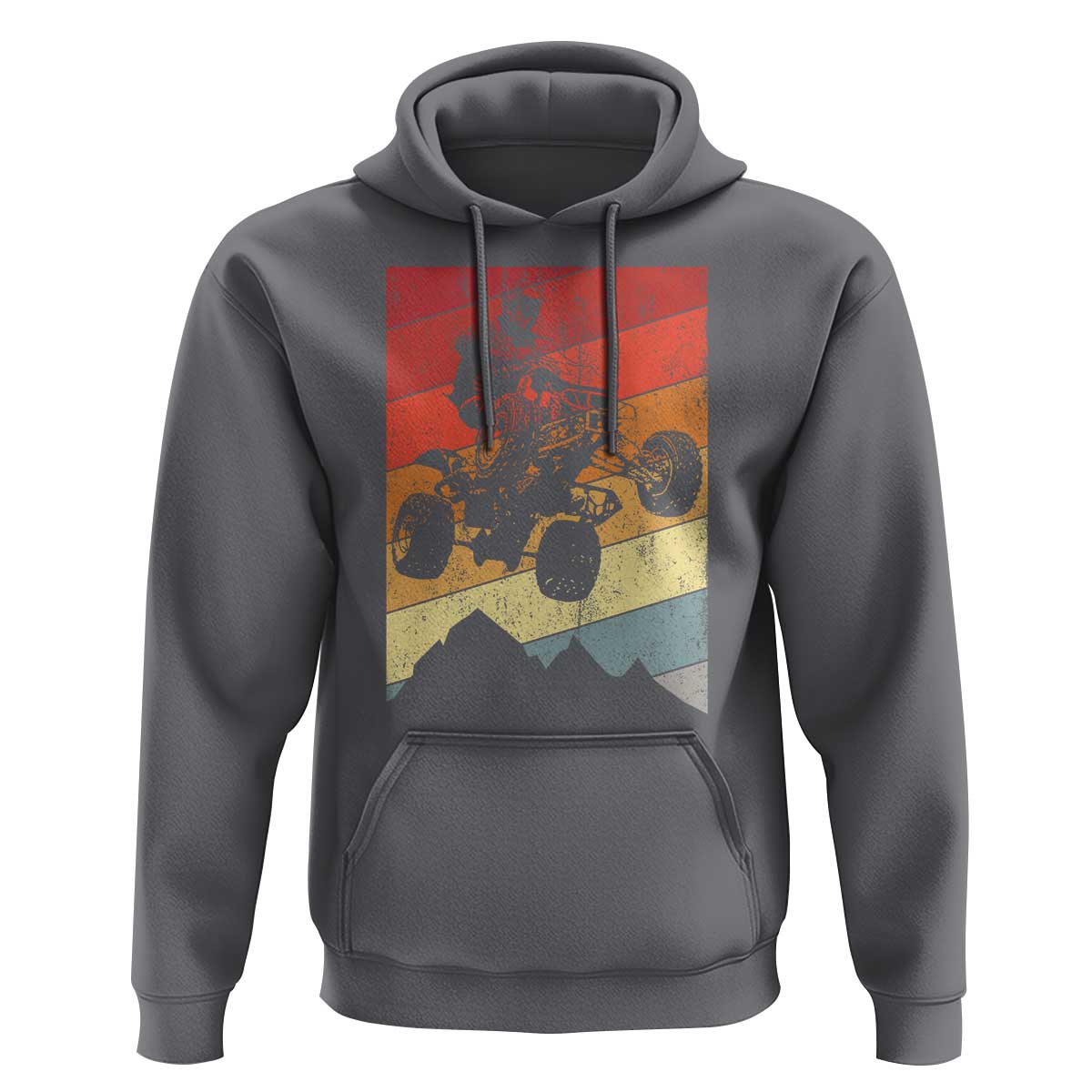 Vintage All-Terrain Vehicles Hoodie Retro 4 Wheeler ATV Riding Quadrider - Wonder Print Shop