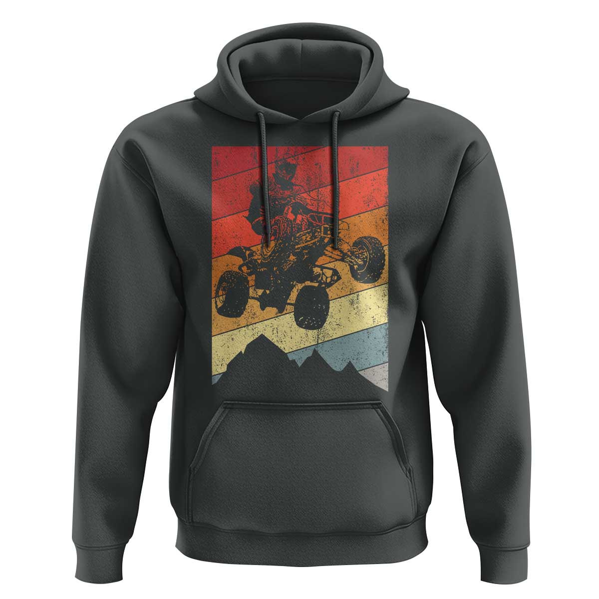 Vintage All-Terrain Vehicles Hoodie Retro 4 Wheeler ATV Riding Quadrider - Wonder Print Shop