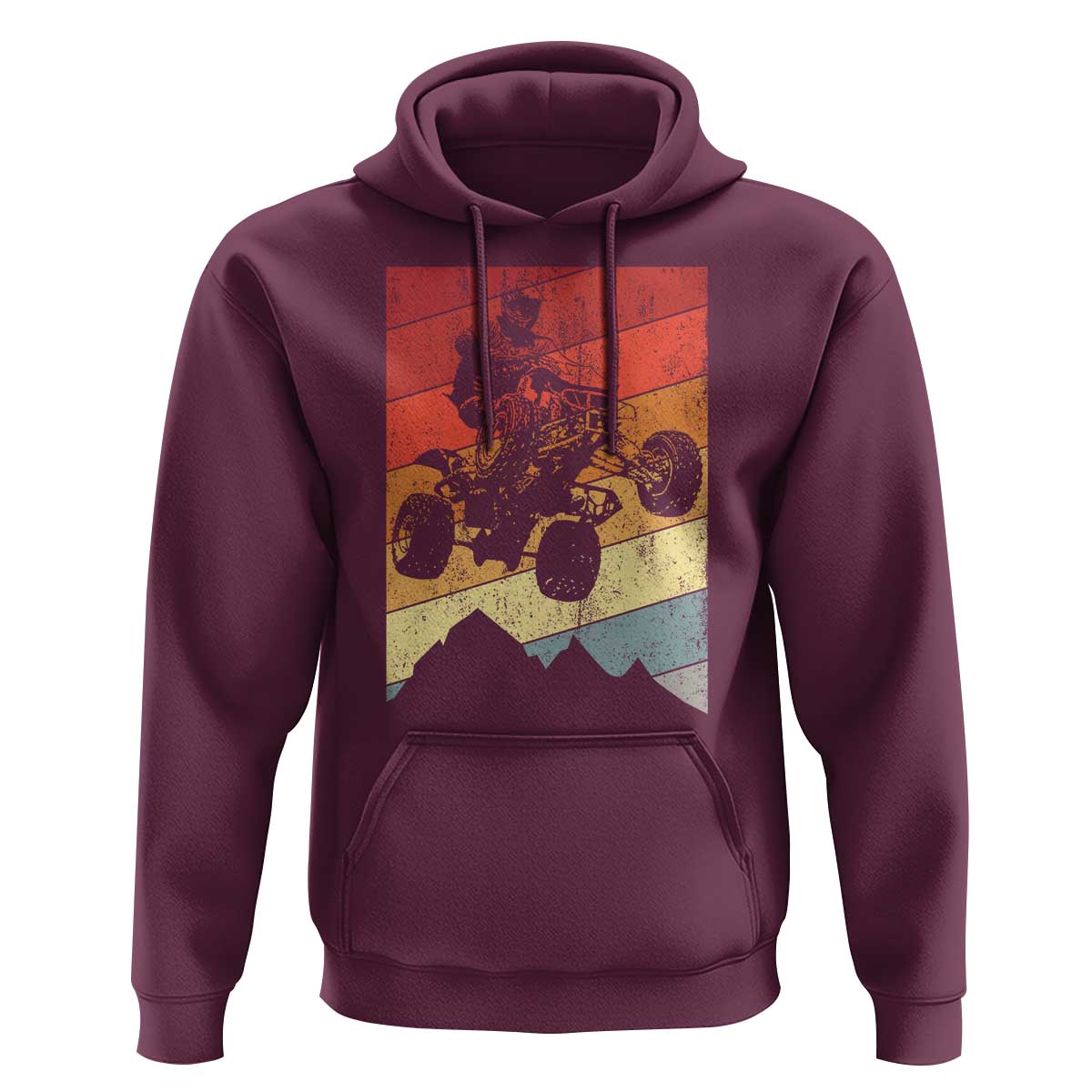 Vintage All-Terrain Vehicles Hoodie Retro 4 Wheeler ATV Riding Quadrider - Wonder Print Shop