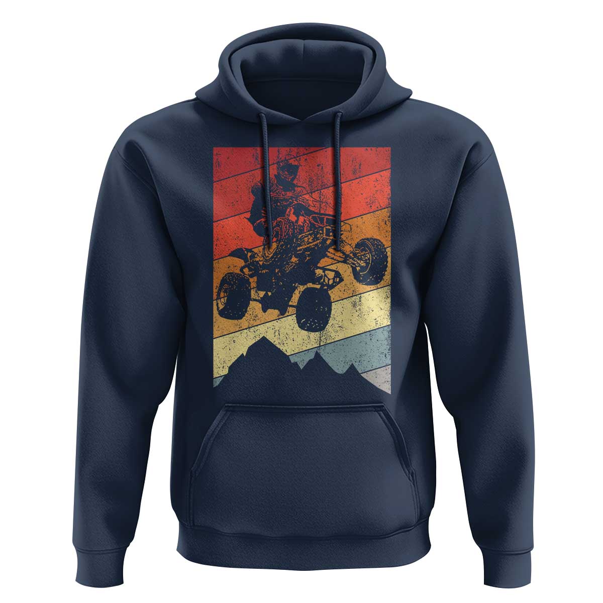 Vintage All-Terrain Vehicles Hoodie Retro 4 Wheeler ATV Riding Quadrider - Wonder Print Shop