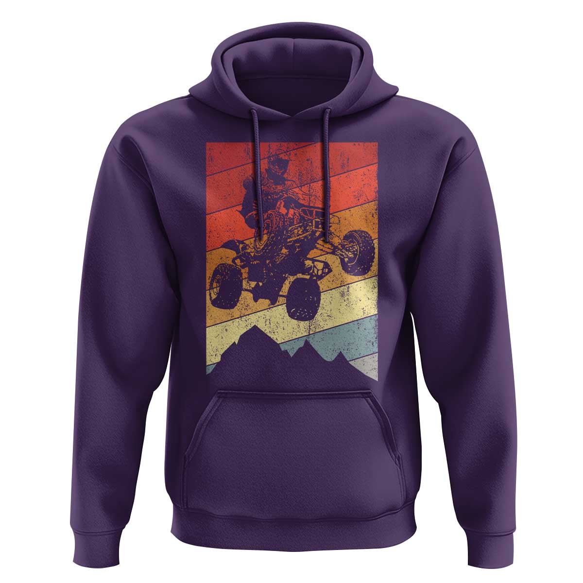 Vintage All-Terrain Vehicles Hoodie Retro 4 Wheeler ATV Riding Quadrider - Wonder Print Shop