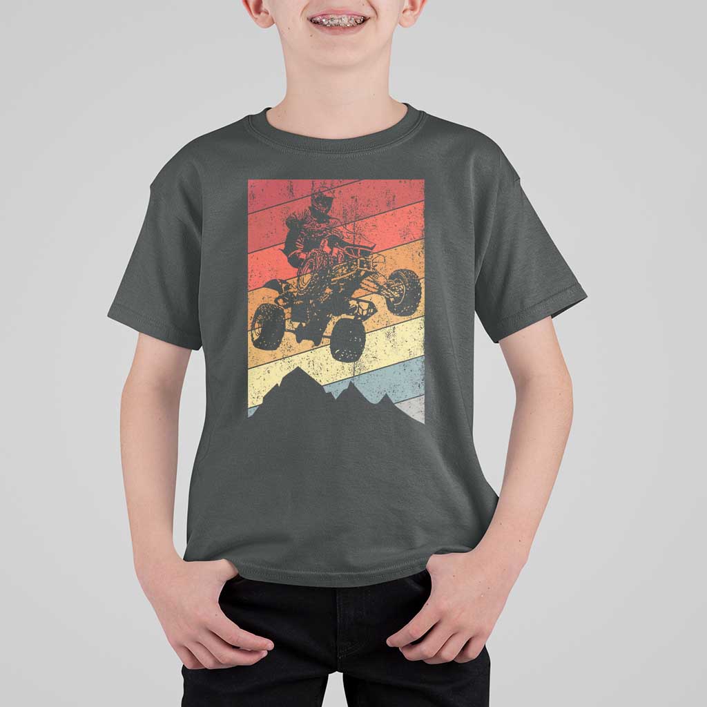 Vintage All-Terrain Vehicles T Shirt For Kid Retro 4 Wheeler ATV Riding Quadrider - Wonder Print Shop