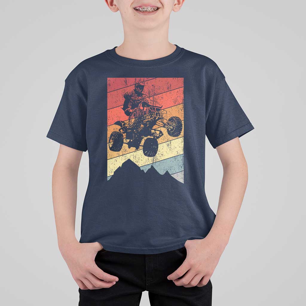 Vintage All-Terrain Vehicles T Shirt For Kid Retro 4 Wheeler ATV Riding Quadrider - Wonder Print Shop