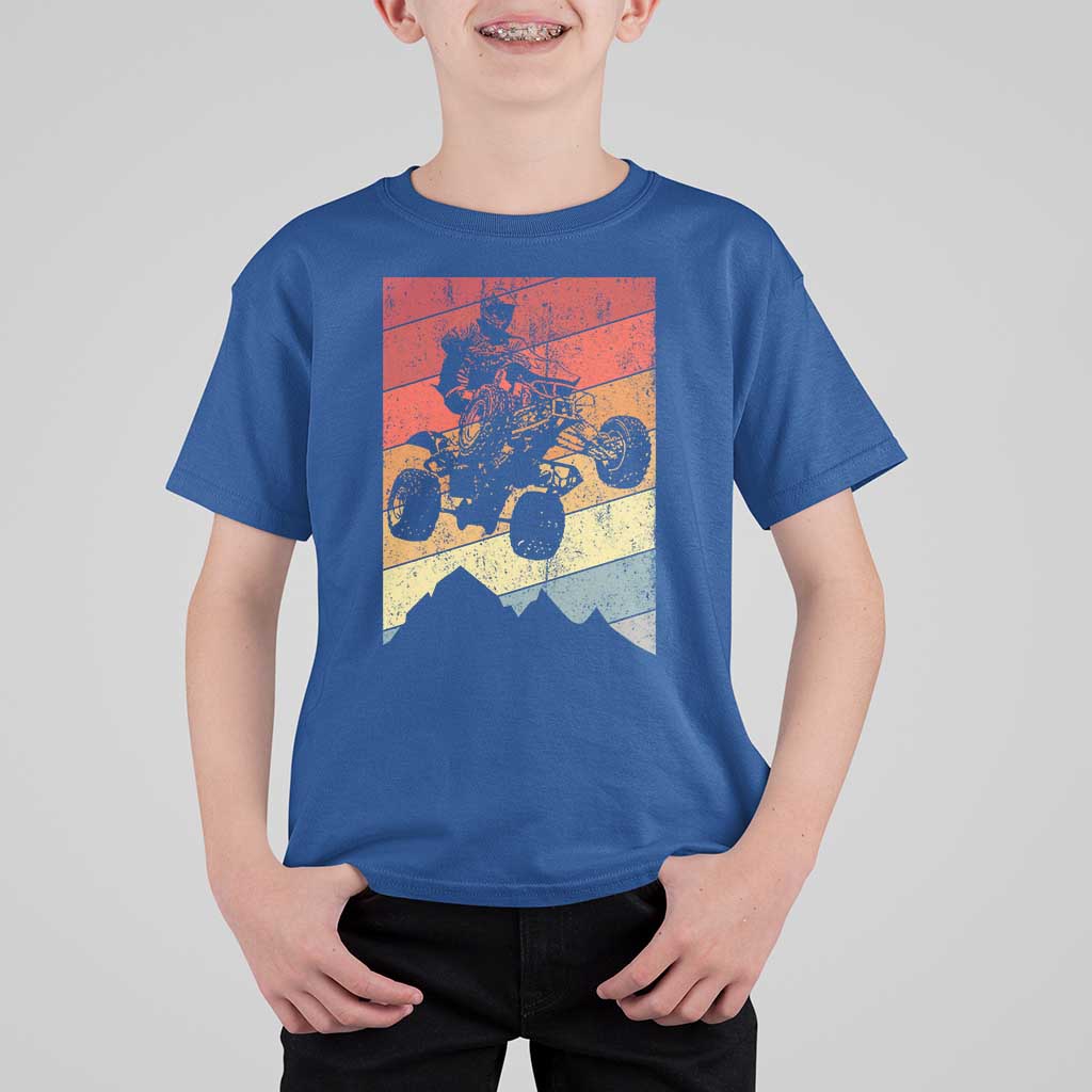 Vintage All-Terrain Vehicles T Shirt For Kid Retro 4 Wheeler ATV Riding Quadrider - Wonder Print Shop
