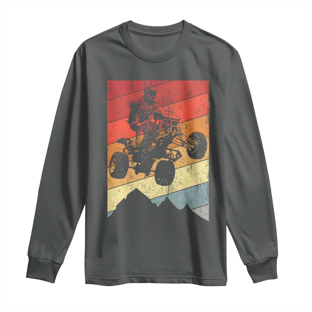 Vintage All-Terrain Vehicles Long Sleeve Shirt Retro 4 Wheeler ATV Riding Quadrider - Wonder Print Shop