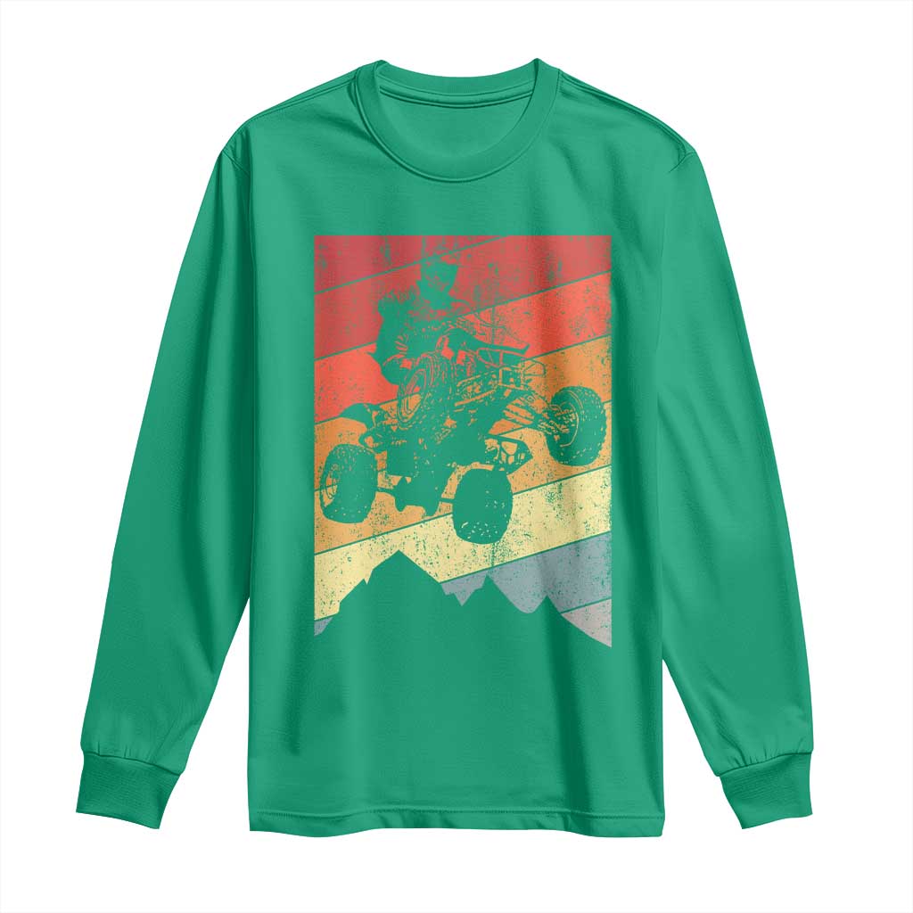 Vintage All-Terrain Vehicles Long Sleeve Shirt Retro 4 Wheeler ATV Riding Quadrider - Wonder Print Shop