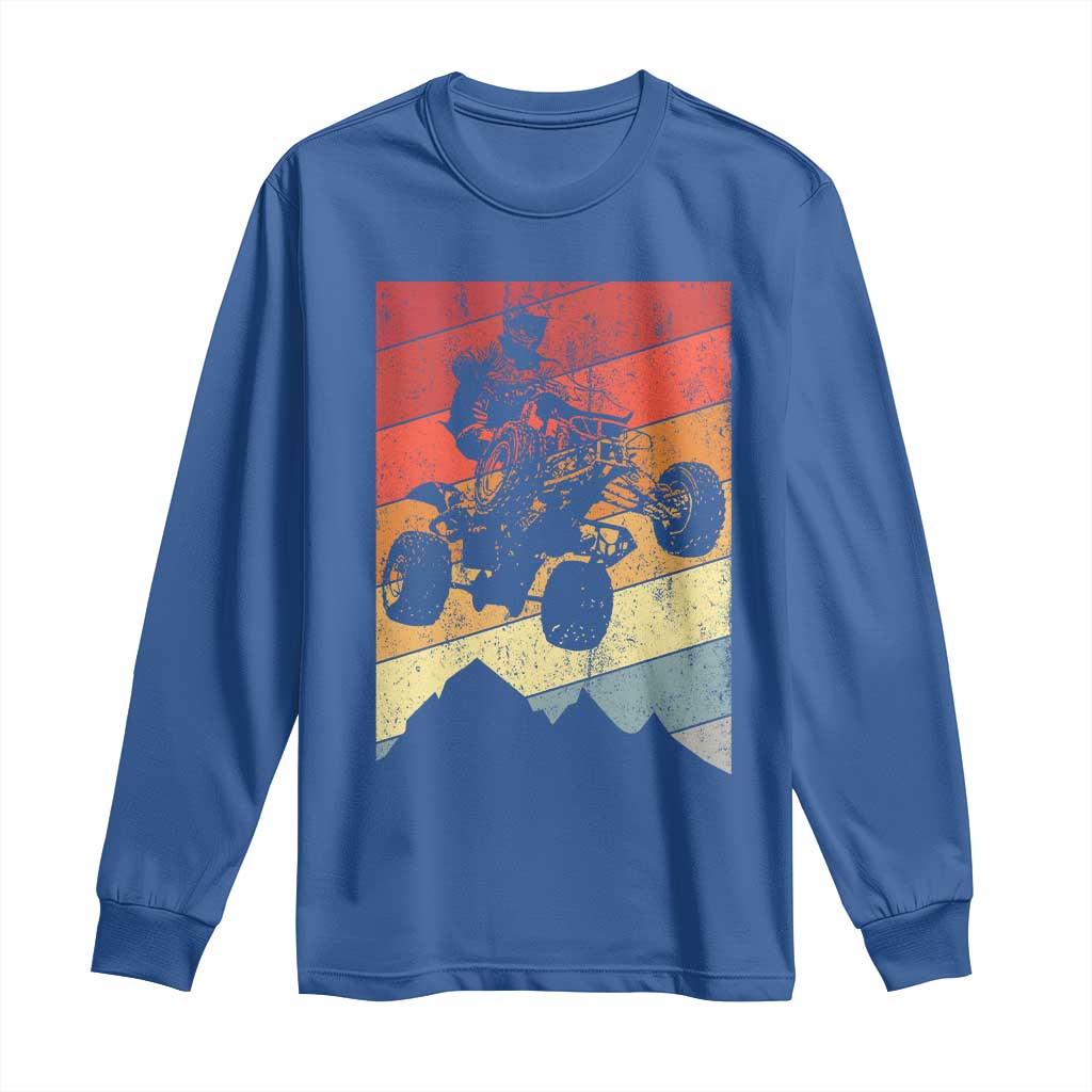 Vintage All-Terrain Vehicles Long Sleeve Shirt Retro 4 Wheeler ATV Riding Quadrider - Wonder Print Shop