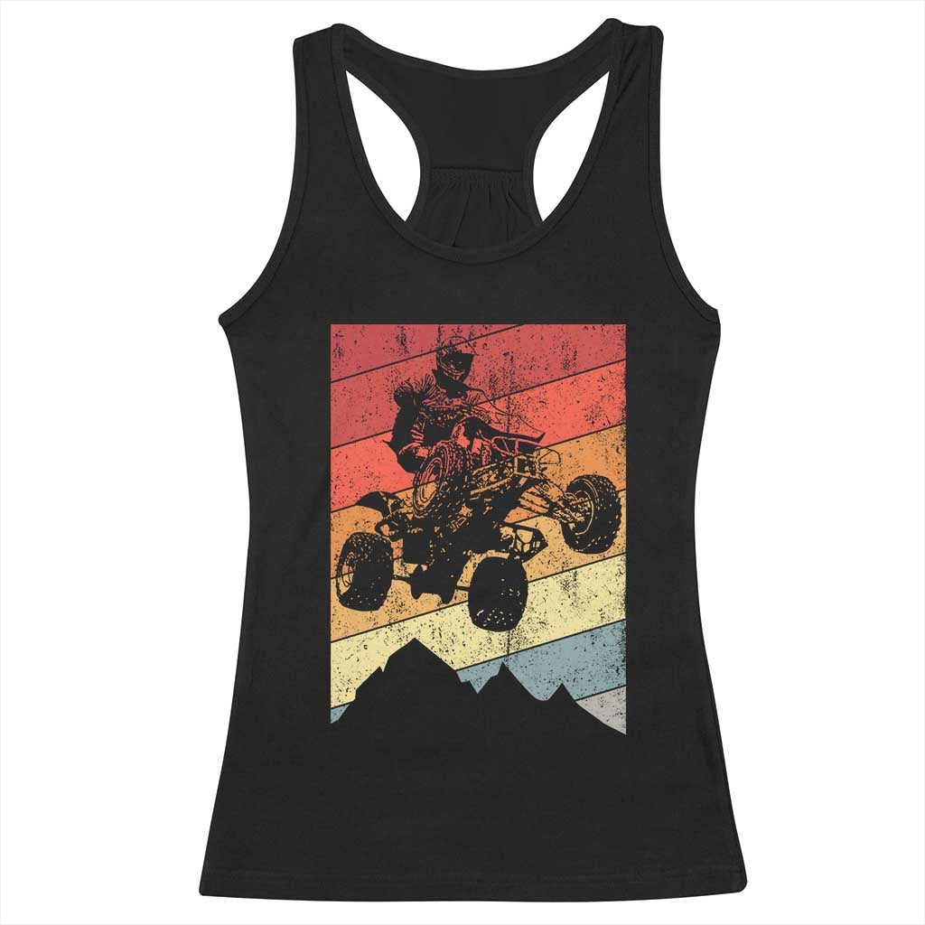 Vintage All-Terrain Vehicles Racerback Tank Top Retro 4 Wheeler ATV Riding Quadrider - Wonder Print Shop