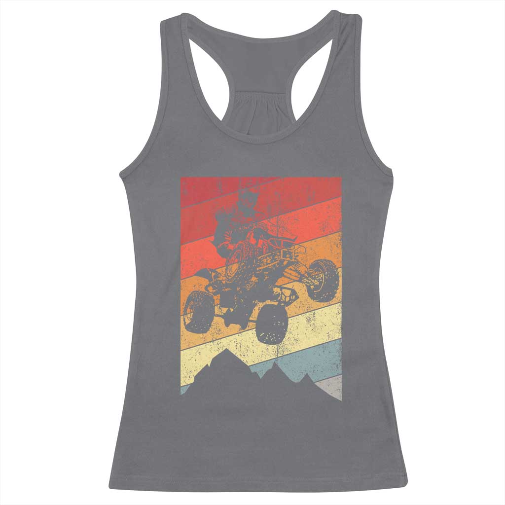 Vintage All-Terrain Vehicles Racerback Tank Top Retro 4 Wheeler ATV Riding Quadrider - Wonder Print Shop