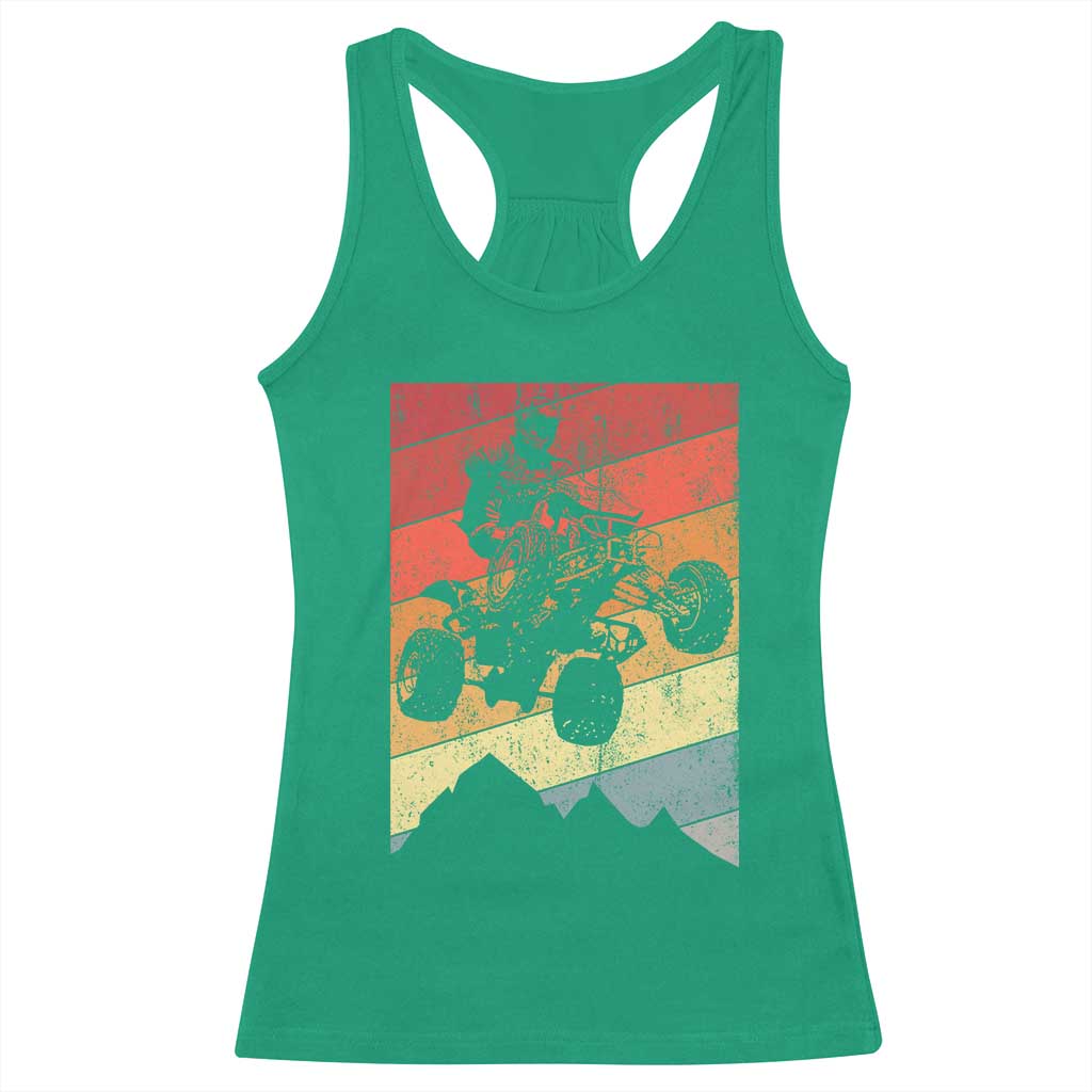 Vintage All-Terrain Vehicles Racerback Tank Top Retro 4 Wheeler ATV Riding Quadrider - Wonder Print Shop