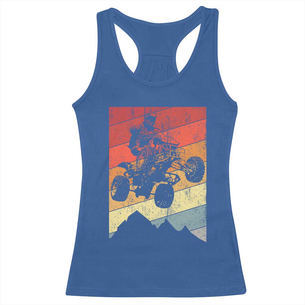 Vintage All-Terrain Vehicles Racerback Tank Top Retro 4 Wheeler ATV Riding Quadrider - Wonder Print Shop