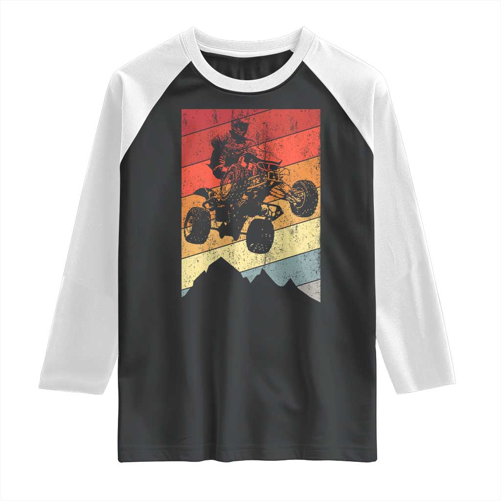 Vintage All-Terrain Vehicles Raglan Shirt Retro 4 Wheeler ATV Riding Quadrider - Wonder Print Shop