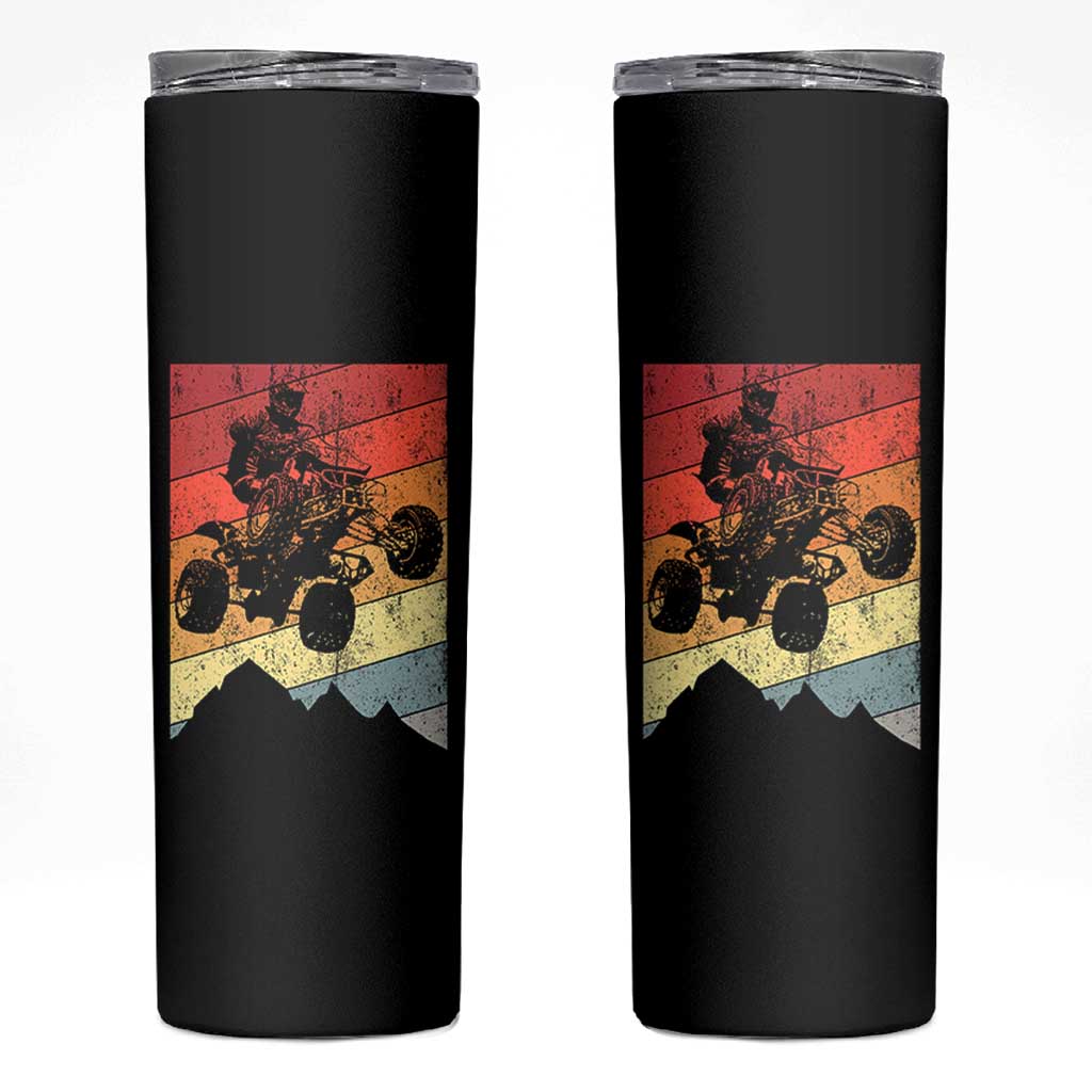 Vintage All-Terrain Vehicles Skinny Tumbler Retro 4 Wheeler ATV Riding Quadrider - Wonder Print Shop