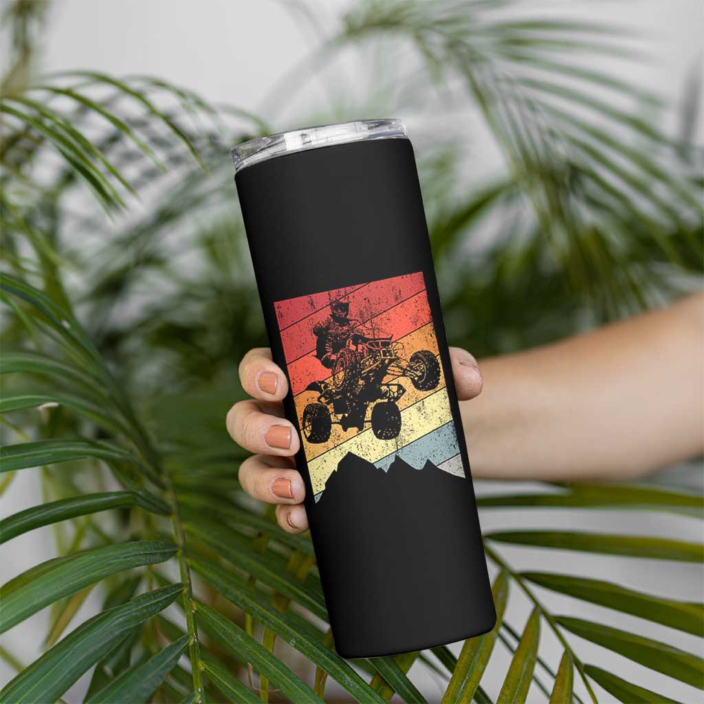 Vintage All-Terrain Vehicles Skinny Tumbler Retro 4 Wheeler ATV Riding Quadrider - Wonder Print Shop