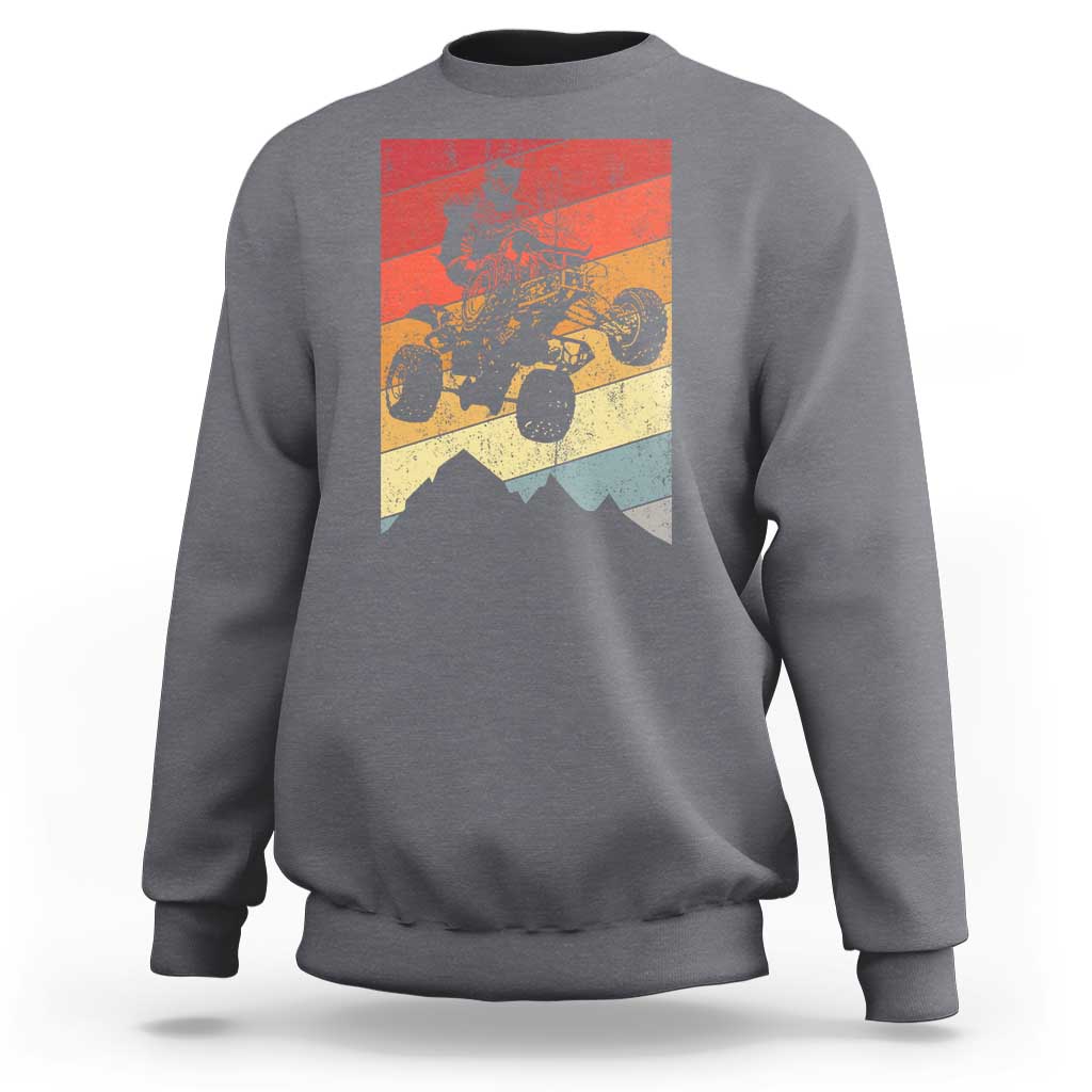 Vintage All-Terrain Vehicles Sweatshirt Retro 4 Wheeler ATV Riding Quadrider - Wonder Print Shop