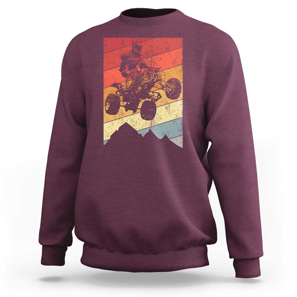 Vintage All-Terrain Vehicles Sweatshirt Retro 4 Wheeler ATV Riding Quadrider - Wonder Print Shop