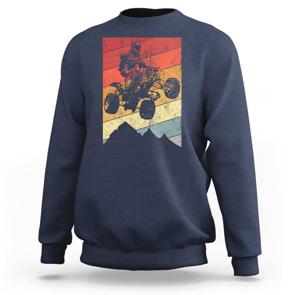 Vintage All-Terrain Vehicles Sweatshirt Retro 4 Wheeler ATV Riding Quadrider - Wonder Print Shop