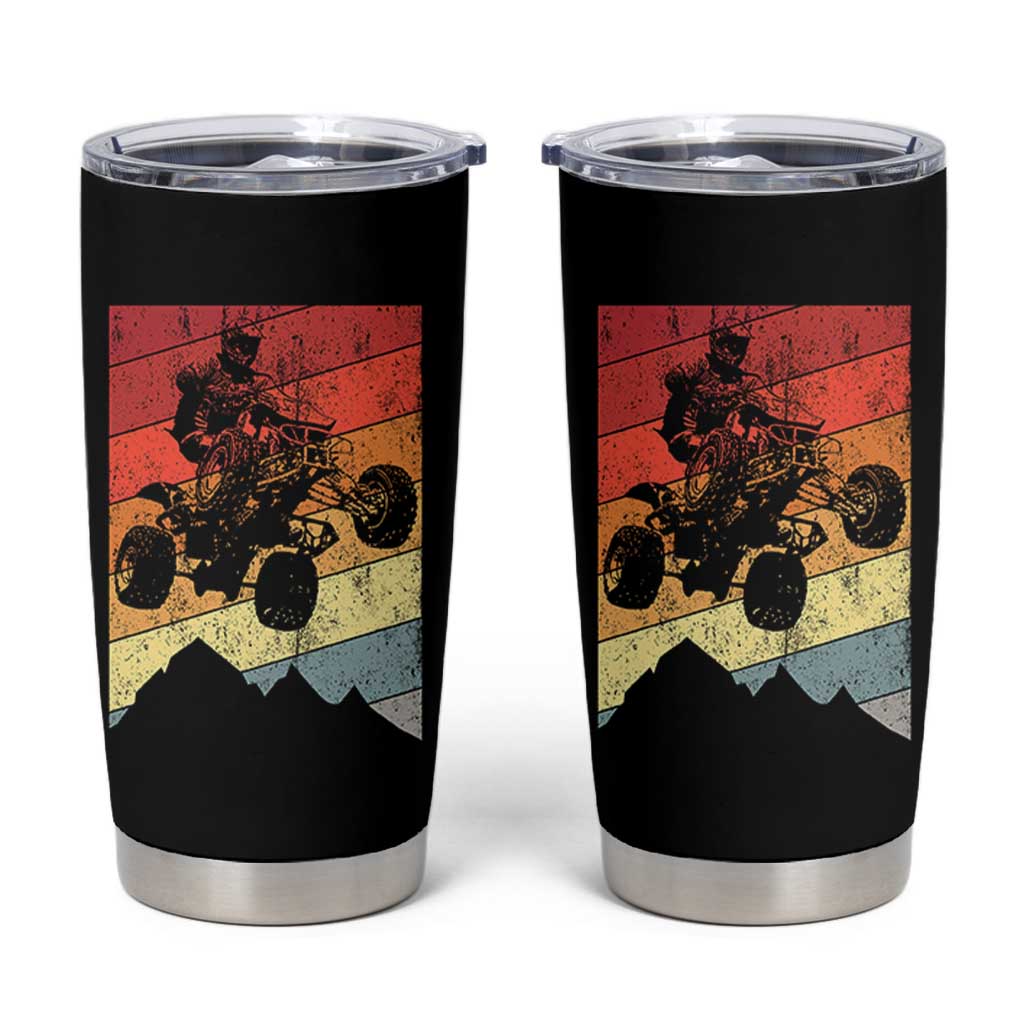 Vintage All-Terrain Vehicles Tumbler Cup Retro 4 Wheeler ATV Riding Quadrider - Wonder Print Shop