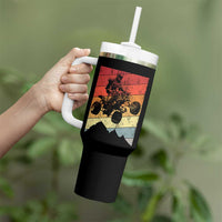 Vintage All-Terrain Vehicles Tumbler With Handle Retro 4 Wheeler ATV Riding Quadrider - Wonder Print Shop