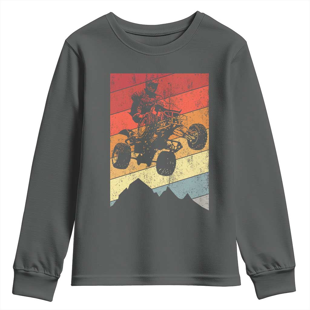 Vintage All-Terrain Vehicles Youth Sweatshirt Retro 4 Wheeler ATV Riding Quadrider - Wonder Print Shop