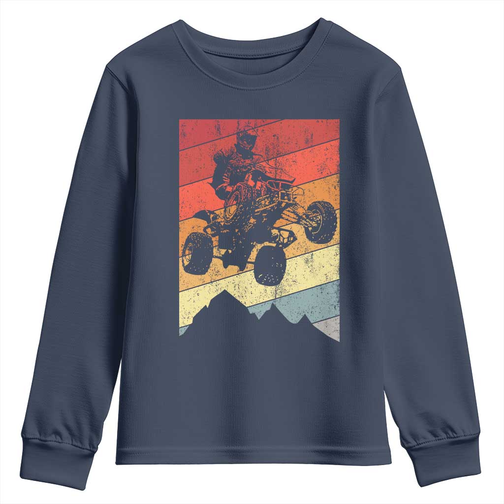 Vintage All-Terrain Vehicles Youth Sweatshirt Retro 4 Wheeler ATV Riding Quadrider - Wonder Print Shop