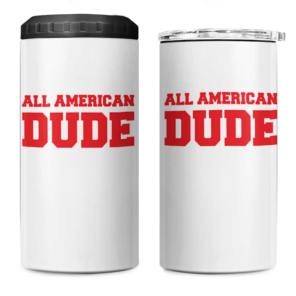4th of July All American Dude 4 in 1 Can Cooler Tumbler - Wonder Print Shop
