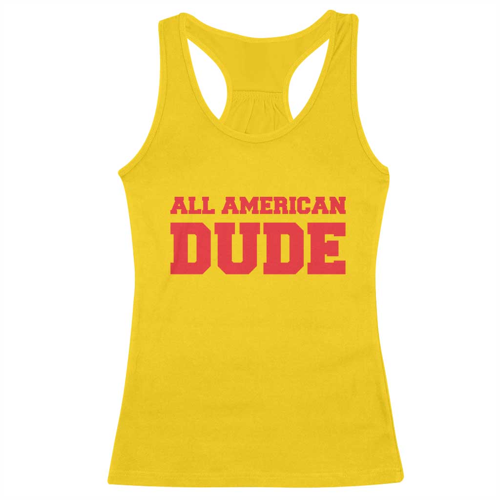 4th of July All American Dude Racerback Tank Top - Wonder Print Shop