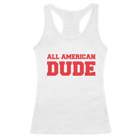 4th of July All American Dude Racerback Tank Top - Wonder Print Shop