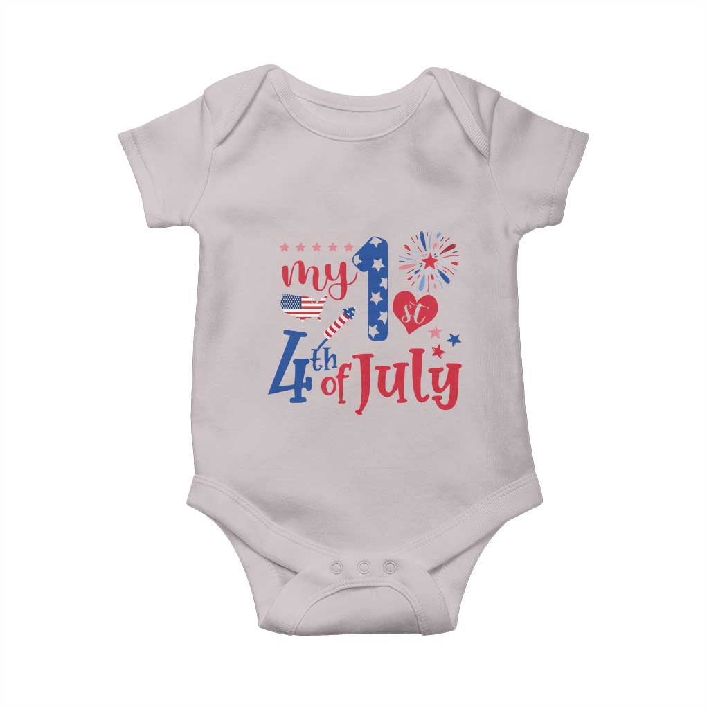 Newborn  My First 4th of July Baby Onesie Baby Infant Neutral Outfits Stars Stripe - Wonder Print Shop