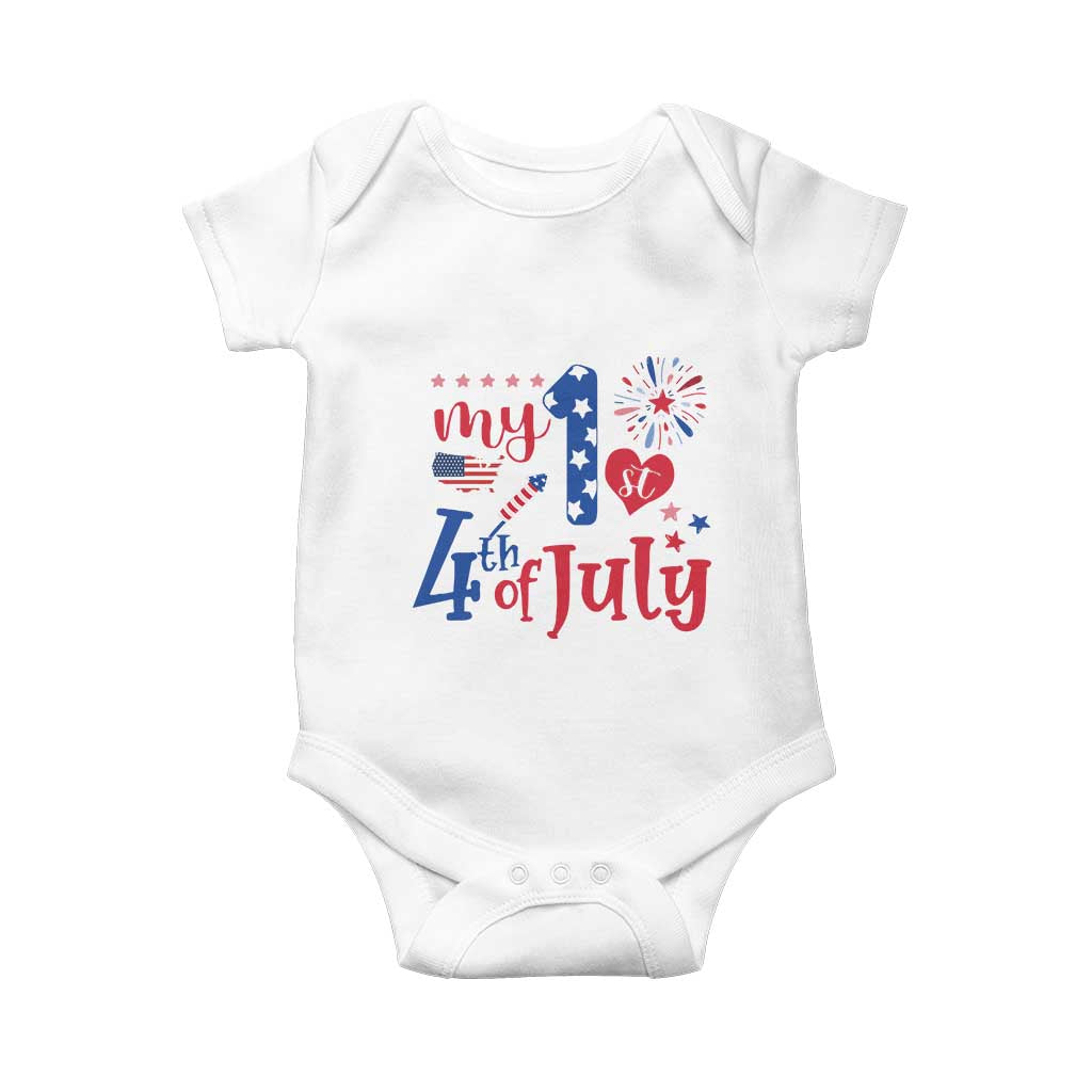 Newborn  My First 4th of July Baby Onesie Baby Infant Neutral Outfits Stars Stripe - Wonder Print Shop