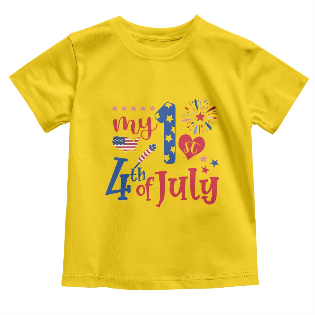 Newborn  My First 4th of July Toddler T Shirt Baby Infant Neutral Outfits Stars Stripe - Wonder Print Shop