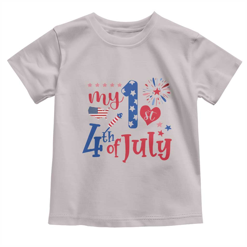 Newborn  My First 4th of July Toddler T Shirt Baby Infant Neutral Outfits Stars Stripe - Wonder Print Shop