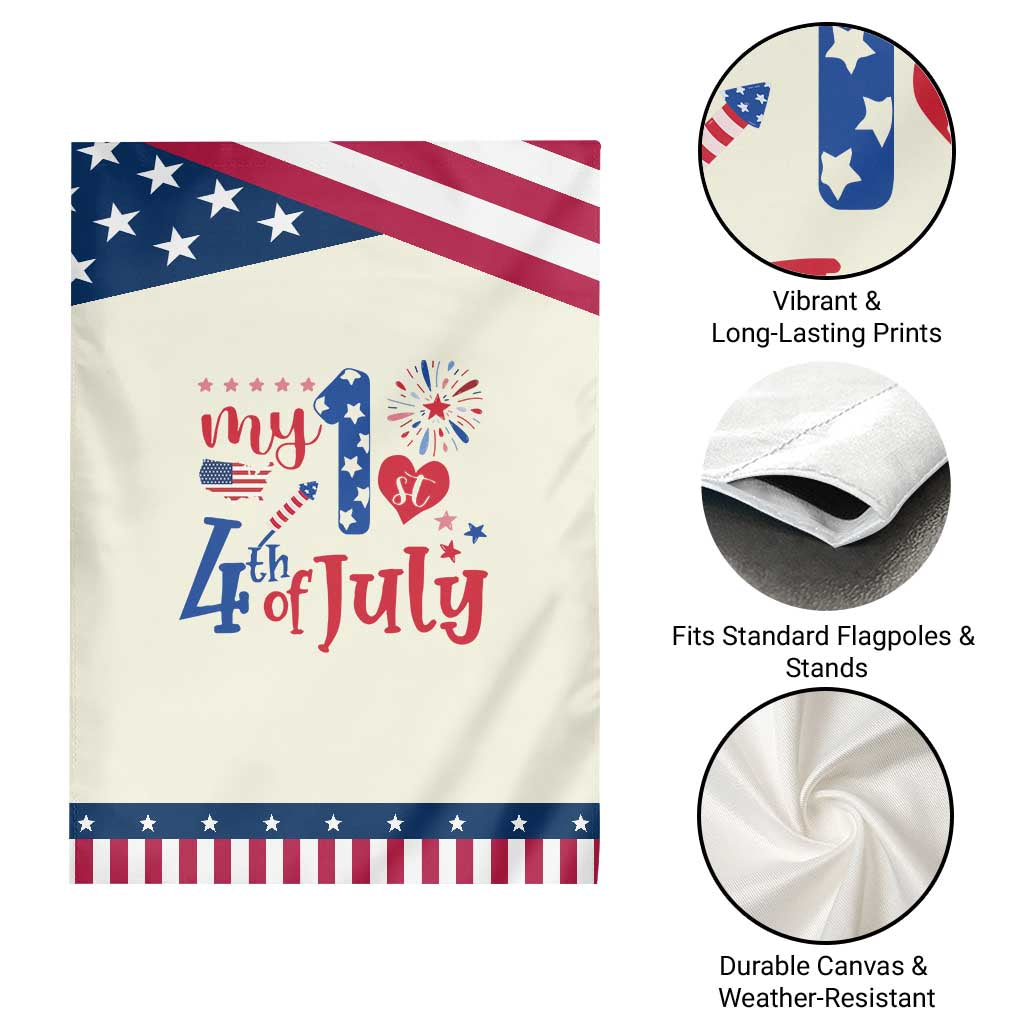 Newborn My First 4th of July Garden Flag Baby Infant Neutral Outfits Stars Stripe