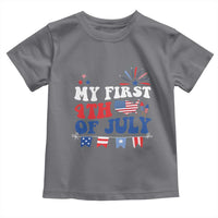 Newborn  My First 4th of July Toddler T Shirt Groovy Baby Infant Neutral Outfits Stars Stripe - Wonder Print Shop