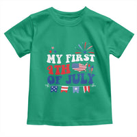 Newborn  My First 4th of July Toddler T Shirt Groovy Baby Infant Neutral Outfits Stars Stripe - Wonder Print Shop