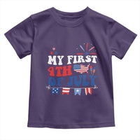 Newborn  My First 4th of July Toddler T Shirt Groovy Baby Infant Neutral Outfits Stars Stripe - Wonder Print Shop