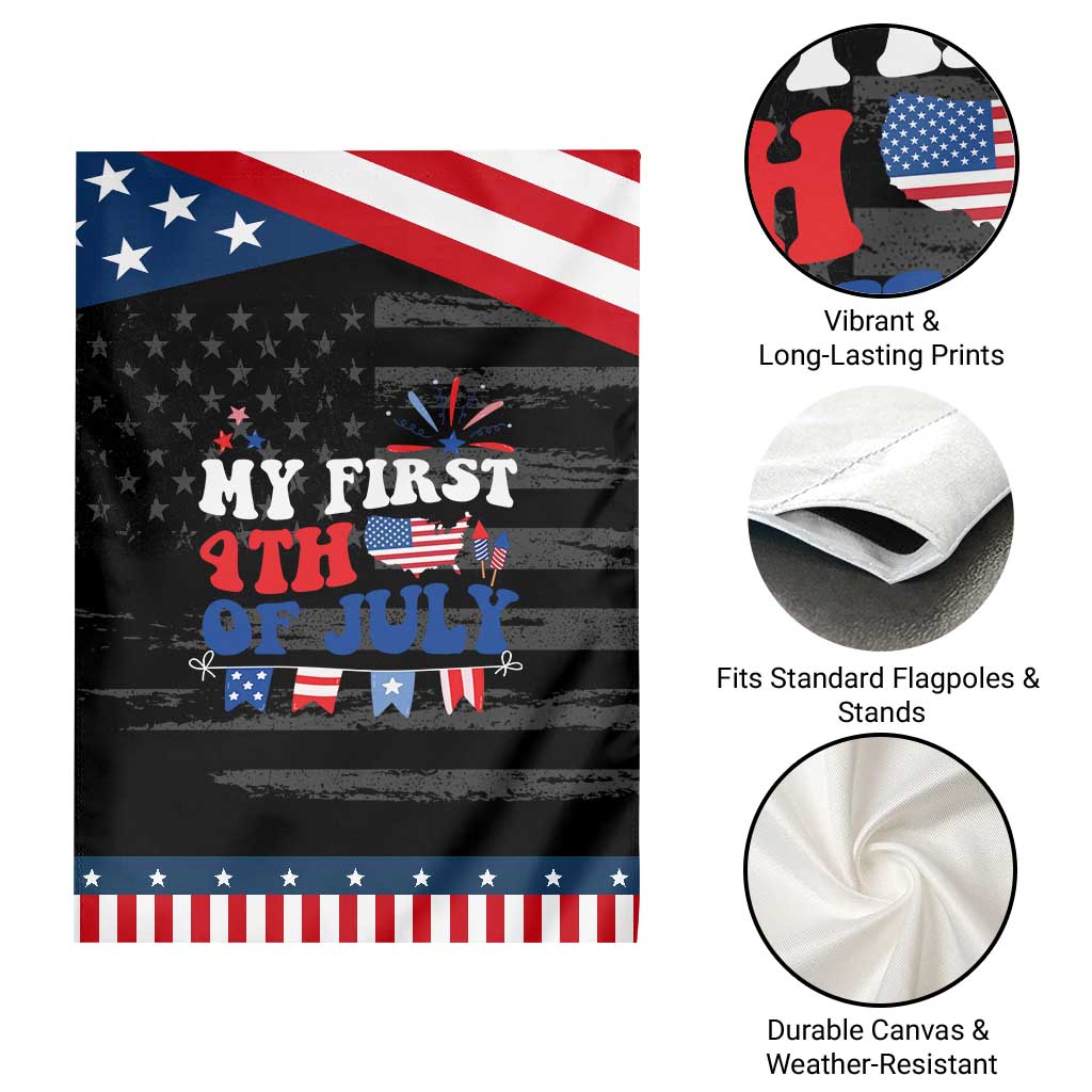 Newborn My First 4th of July Garden Flag Groovy Baby Infant Neutral Outfits Stars Stripe