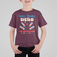 Trade Sister For Firecrackers T Shirt For Kid Funny Boys 4th Of July Kids Patriotic - Wonder Print Shop