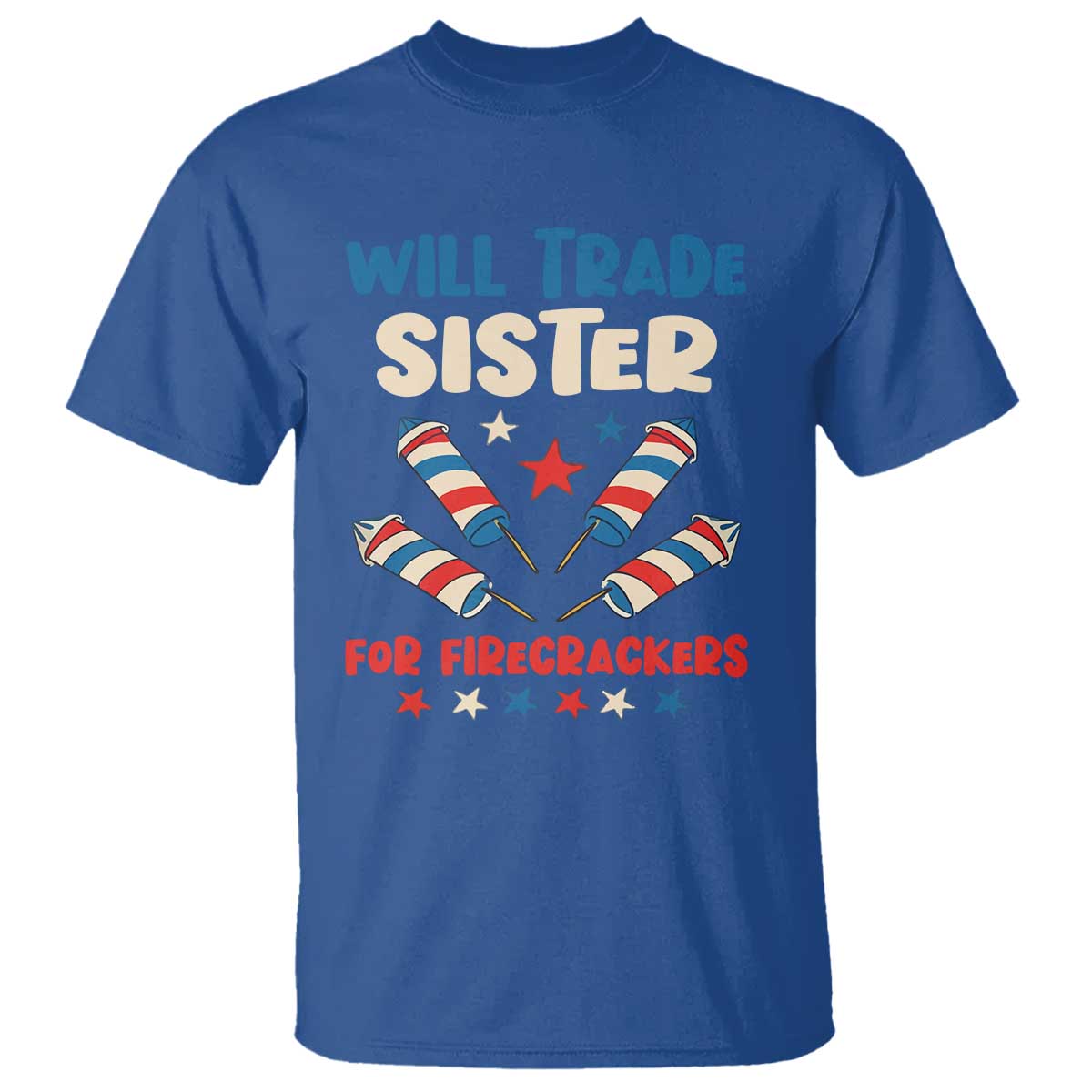 Trade Sister For Firecrackers T Shirt Funny Boys 4th Of July Kids Patriotic - Wonder Print Shop