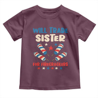 Trade Sister For Firecrackers Toddler T Shirt Funny Boys 4th Of July Kids Patriotic - Wonder Print Shop